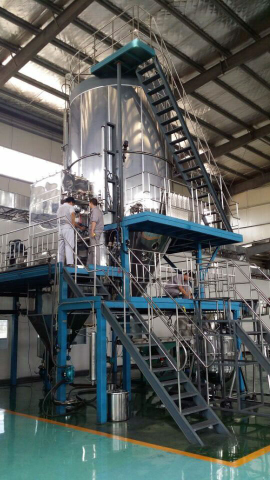 Pressure type spray drying towerclose system